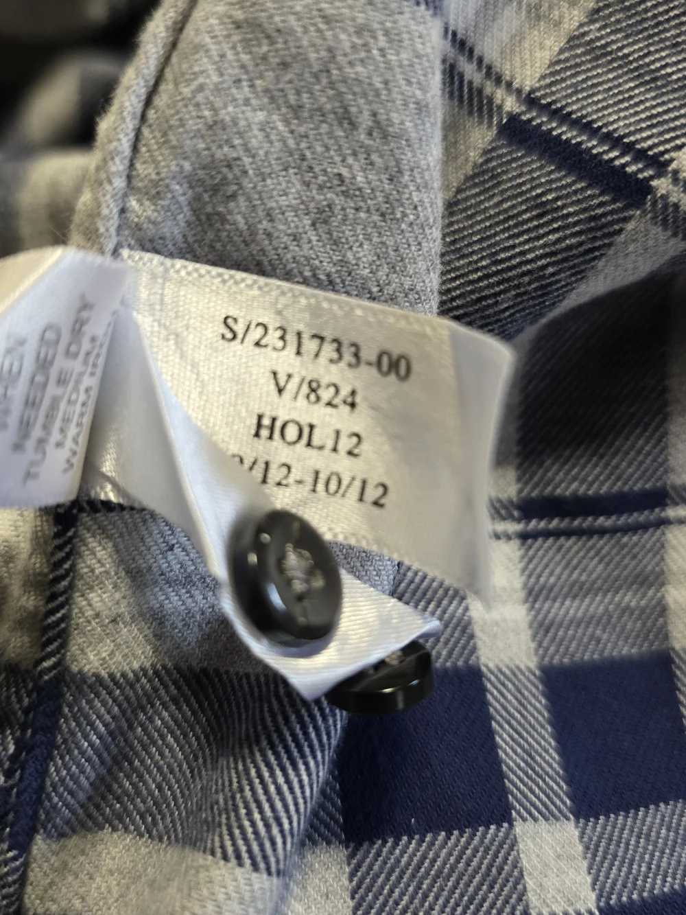 Banana Republic Gray and Blue Plaid Button-Down Shirt